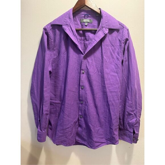 Kenneth Cole Reaction | Tops & Shirts | Men’s Slim Fit Purple Button Down Shirt - Picture 1 of 3
